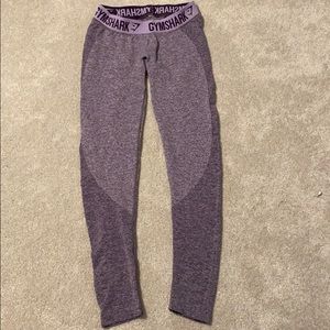 Purple gym shark leggings